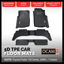 Load image into Gallery viewer, 5D All Weather Floor Mats Liners for Toyota Prado 150 Series 08/2013-2023 7-Seater Automatic Transmission