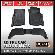 Load image into Gallery viewer, 5D All Weather Floor Mats Liners For Toyota Hilux N70 2005-15, Dual Cab