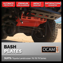 Load image into Gallery viewer, Aluminium Bash Plates For Toyota Landcruiser 70 76 78 79 Series 2007-24, Radiator, RED, 6mm V8