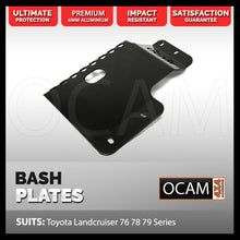 Load image into Gallery viewer, Aluminium Bash Plates For Toyota Landcruiser 70 76 78 79 Series 2007-24, Transfer Cover, 6mm Black V8 Diesel
