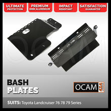 Load image into Gallery viewer, OCAM Aluminium Bash Plates For Toyota Landcruiser 70 76 78 79 Series 2007-24, RED Radiator & Transfer Covers, 6mm V8 Diesel