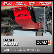 Load image into Gallery viewer, Aluminium Bash Plates For Toyota Landcruiser 70 76 78 79 Series 2007-24, Transfer Cover, 6mm RED V8 Diesel