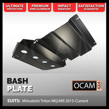 Load image into Gallery viewer, OCAM Aluminium Bash Plates for Mitsubishi Triton MQ MR 05/2015-2023, 6mm-Black (2nd style)