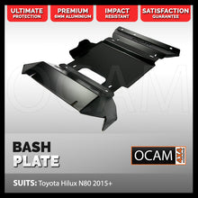 Load image into Gallery viewer, OCAM Aluminium Bash Plates For Toyota Hilux N80 SR SR5 2015-Current, 6mm, Black
