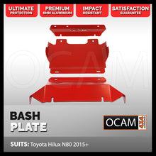 Load image into Gallery viewer, OCAM Aluminium Bash Plates For Toyota Hilux N80 2015-Current, 6mm - Red
