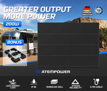 Load image into Gallery viewer, Atem Power 12V 200W Bifacial Shingled Solar Panel Kit + Solar Mounting Brackets