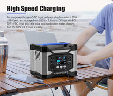 Load image into Gallery viewer, ATEM POWER AP500X 500W 518Wh Portable Power Station Generator Solar Power Charging Battery Backup