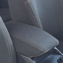 Load image into Gallery viewer, Wetseat Neoprene Seat & Console Covers for Ford Ranger RA XLT/Wildtrak/Sport Dual Cab 07/2022-Current in Black with Orange Stitching