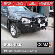 Load image into Gallery viewer, OCAM Deluxe Steel Bull Bar For Volkswagen Amarok, OCAM 9.5k Winch + 9' LED Spot Lights