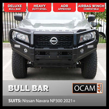 Load image into Gallery viewer, OCAM Deluxe Steel Bull Bar for Nissan Navara NP300 03/2021+ & OCAM 9.5k Winch