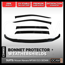 Load image into Gallery viewer, Bonnet Protector & Weathershields for Nissan Navara NP300 03/2021+, D23 4pcs 2015+