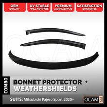 Load image into Gallery viewer, Bonnet Protector & Weathershields for Mitsubishi Pajero Sport QF 2020+ Tinted Guard