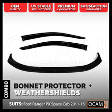 Load image into Gallery viewer, Bonnet Protector, Weathershields for Ford Ranger PX 2011-2015 Single Cab/Space Cab Visors