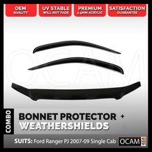 Load image into Gallery viewer, Bonnet Protector, Weathershields for Ford Ranger PJ 2007-2009 Single Super Cab Window Visors