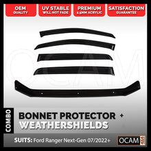 Load image into Gallery viewer, Bonnet Protector, Weathershields for Ford Ranger Next-Gen 07/2022+ Window Visors