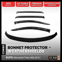 Load image into Gallery viewer, Bonnet Protector, Weathershields For Mitsubishi Triton MQ 05/2015-11/2018 Visors