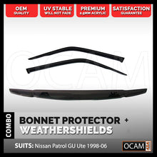 Load image into Gallery viewer, Bonnet Protector, Weathershields For Nissan Patrol GU UTE 1998-2006 Visors
