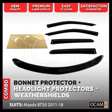 Load image into Gallery viewer, OCAM Premium Bonnet, Headlight Protectors, Visors for Mazda BT50 11/2011-08/2020 BT-50