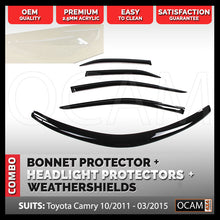 Load image into Gallery viewer, Bonnet, Headlight Protectors, Weathershields for Toyota Camry XV50 10/2011-03/2015