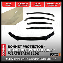 Load image into Gallery viewer, Bonnet, Headlight Protectors, Visors For Holden VF Commodore Sedan 2013-17