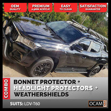Load image into Gallery viewer, Premium Bonnet & Headlight Protectors & Weathershields For LDV T60, 2017-21