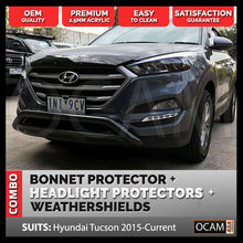 Load image into Gallery viewer, Bonnet & Headlight Protectors, Weathershields for Hyundai Tucson 2015-2018