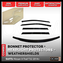 Load image into Gallery viewer, Bonnet, Headlight Protectors, Weathershields For Nissan X-Trail T32 2014-17