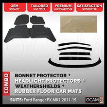 Load image into Gallery viewer, for Ford Ranger PX 2011-2015 Bonnet & Headlight Protectors, Visors, Floor Mats
