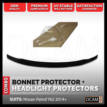 Load image into Gallery viewer, Bonnet Protector, Headlight Protector For Nissan Patrol Y62 11/2012-19 Tinted