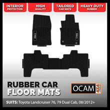 Load image into Gallery viewer, CMM Rubber Car Floor Mats for Toyota Landcruiser 70 76 79 DUAL CAB, 08/2012-Current