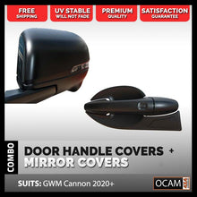 Load image into Gallery viewer, Mirror Covers & Door Handle Covers Chrome Delete for GWM Cannon 2020-Current, Matte Black,