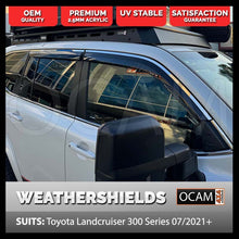 Load image into Gallery viewer, OCAM Weathershields For Toyota Landcruiser 300 Series 04/2021-On, Injection, Chrome Strip, Window Visors