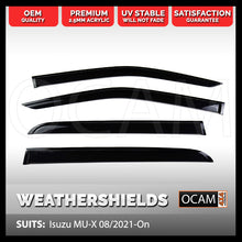 Load image into Gallery viewer, OCAM Weathershields for Isuzu MU-X 08/2021-Current Window Visors Tinted MUX