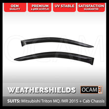 Load image into Gallery viewer, OCAM Weathershields for Mitsubishi Triton MQ MR 05/2015-2023 Cab Chassis Window Visors 2-pce