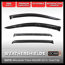 Load image into Gallery viewer, OCAM Weathershields for Mitsubishi Triton MQ MR 05/2015-2023 Dual Cab Window Visors
