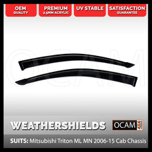 Load image into Gallery viewer, OCAM Weathershields For Mitsubishi Triton ML MN 2006-04/2015 Cab Chassis Visors