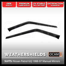Load image into Gallery viewer, OCAM Weathershields for Nissan Patrol GQ Manual Mirrors 1988-97 UTE 2pc Visors