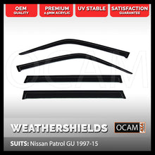 Load image into Gallery viewer, OCAM Weathershields for Nissan Patrol GU 1997-15 Window Door Visors Tinted