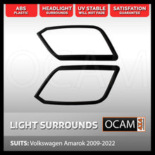 Load image into Gallery viewer, Head Light Lamp Surrounds for Volkswagen Amarok 2009-2022 Matt Black