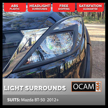 Load image into Gallery viewer, Head Light Lamp Surrounds for Mazda BT-50 11/2011-08/2020, Black BT50