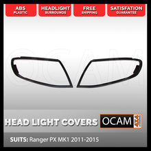 Load image into Gallery viewer, Head Light Lamp Surrounds for Ford Ranger PX 2011-2015 Black