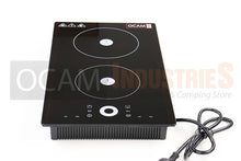 Load image into Gallery viewer, OCAM Double Induction Cooktop Built-in, Flush-mount, Portable 1500 + 1400W, Touch Control