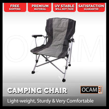 Load image into Gallery viewer, OCAM Camping Chair - Folding Outdoor Chair With Armrests 4X4, Charcoal & Black
