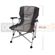 Load image into Gallery viewer, OCAM Camping Chair - Folding Outdoor Chair With Armrests 4X4, Charcoal & Black