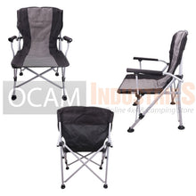Load image into Gallery viewer, OCAM Camping Chair - Folding Outdoor Chair With Armrests 4X4, Charcoal & Black