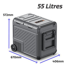 Load image into Gallery viewer, OCAM Explore 55 Litre Portable Camping Fridge Freezer, Dual Zone, With Wheels & Handle, 3-Year Warranty
