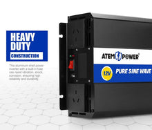 Load image into Gallery viewer, ATEM POWER 12V to 240V 3000W/6000W Pure Sine Wave Power Inverter