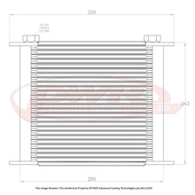 Load image into Gallery viewer, Engine Oil Cooler - Plate & Fin 280 x 256 x 37mm (28 Row) with 9" SPAL fan mounts