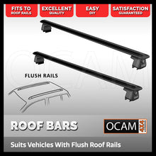 Load image into Gallery viewer, Aluminium Cross Bar Roof Racks, 1410mm, Suits Vehicles with Flush Rails, Black Powder Coated, Universal Fit