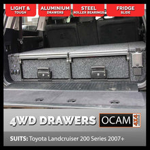 Load image into Gallery viewer, OCAM Aluminium Rear Drawers For Toyota Landcruiser 200 Series 2007-21, Black Carpet